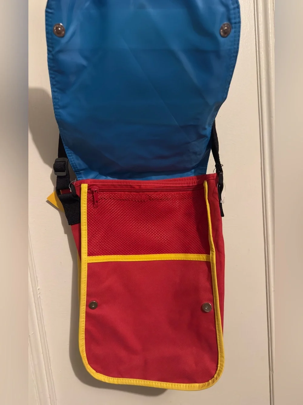 NWT Superman Logo Blue & Red Crossbody Bag.  13.5”L x 10”W. 19” strap drop.